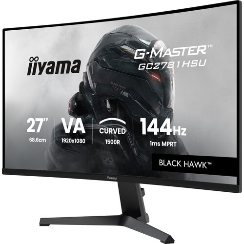 Iiyama G-Master Gaming Monitor GC2781HSU-B1 27&amp;quot; Curved 1500R, VA, FHD 1920x1080, 144Hz, 1ms MPRT, 350cd/m2, 4000:1, FreeSync, 1x Slike