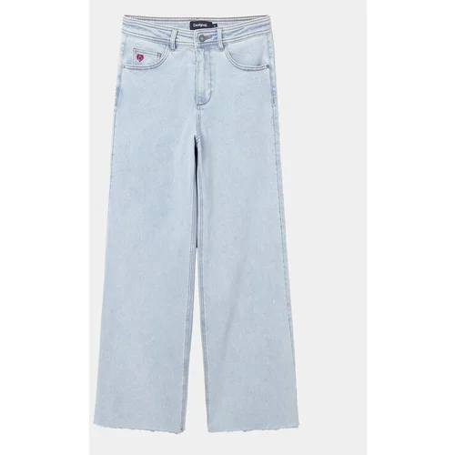 Desigual Jeans hlače Denver 24SWDD12 Modra Cropped Fit