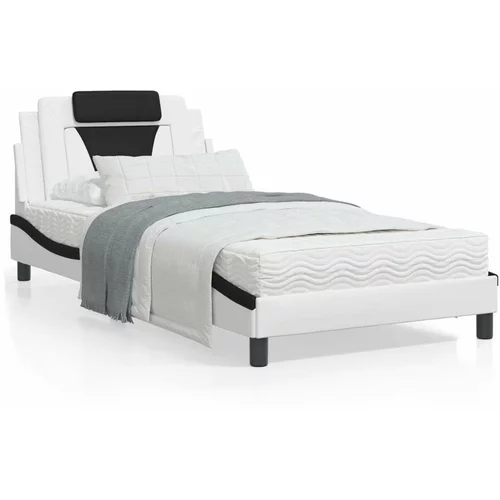  Okvir za krevet s uzglavljem bijelo-crni 100x200cm umjetna koža