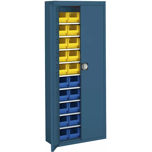 mauser Skladiščna omara z odprtimi skladiščnimi posodami, VxŠxG 1740 x 680 x 280 mm, ena barva, modra, 40 posod