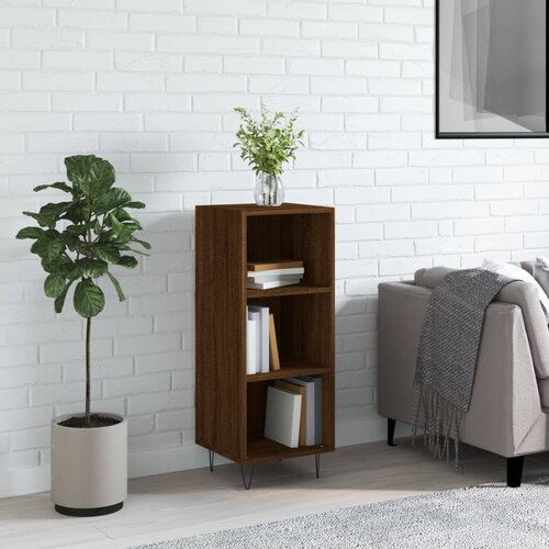 vidaXL Komoda rjavi hrast 34,5x32,5x90 cm inženirski les Cene