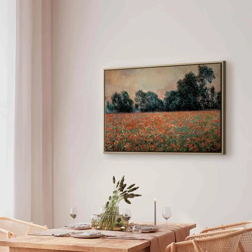  Slika - Claude Monet &amp;ndash; Field with wild Poppies 120x80 U prirodnom drvenom okviru Slike