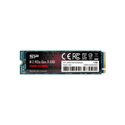 Silicon Power 1TB P34A80 M.2 PCIe Gen3 x4 2280 SSD SP001TBP34A80M28 ssd hard disk Slike