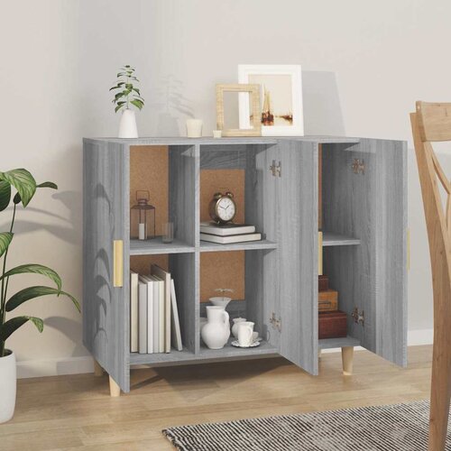  Komoda boja hrasta sonome 90 x 34 x 80 cm konstruirano drvo Siva Slike