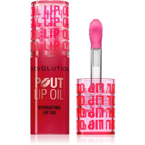 Makeup Revolution Pout Lip olje za ustnice z vlažilnim učinkom odtenek Cherry Red 3 ml Slike