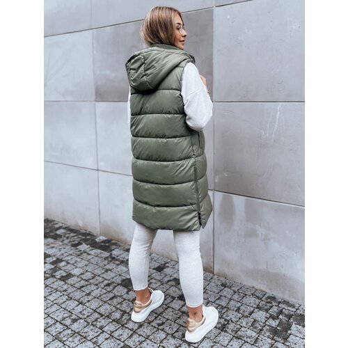 DStreet WOMEN'S LONG QUILTED VEST FAR AWAY green Cene