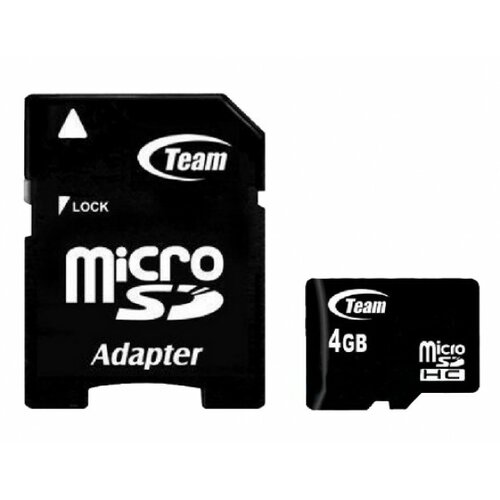Team Group TeamGroup MICRO SDHC 4GB CLASS 10+SD Adapter TUSDH4GCL1003 Slike