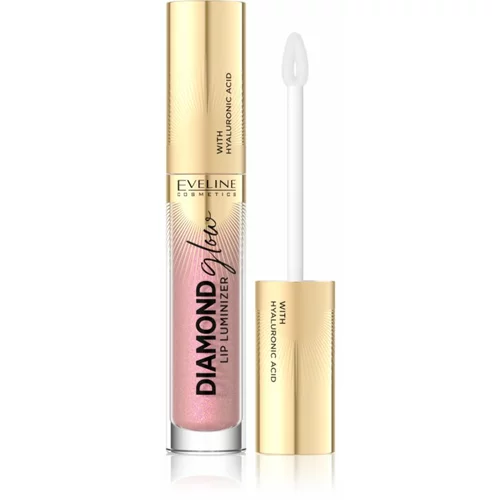 Eveline Cosmetics Diamond Glow bleščeči sijaj za ustnice s hialuronsko kislino odtenek 08 Honey Glam 4,5 ml