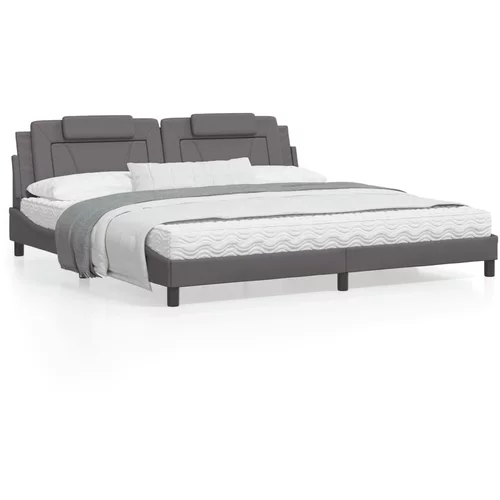  Okvir za krevet s uzglavljem sivi 200x200 cm od umjetne kože