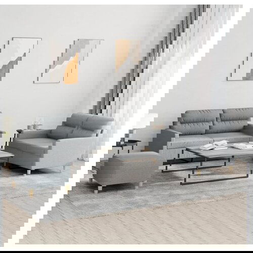 VidaXL 3-dijelni set sofa s jastucima svjetlosivi od tkanine Slike
