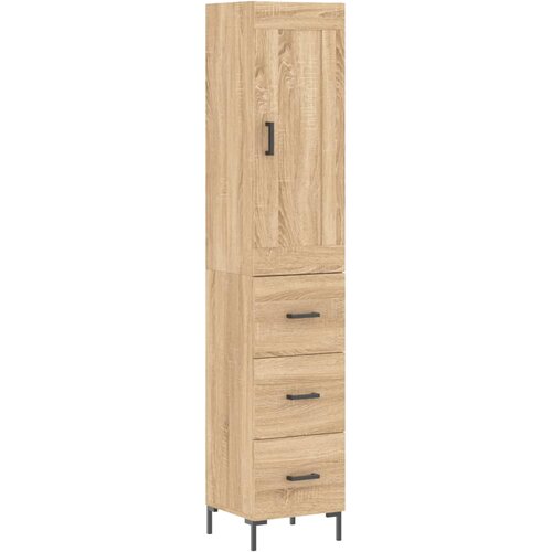  Visoka komoda hrasta sonome 34,5x34x180cm od konstruiranog drva Slike