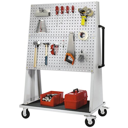 Eurokraft pro voziček za orodje, vxdx&amp;scaron; 1564 x 1010 x 650 mm, 2 vrtljivi kolesi z zavoro, 2 fiksni kolesi Slike