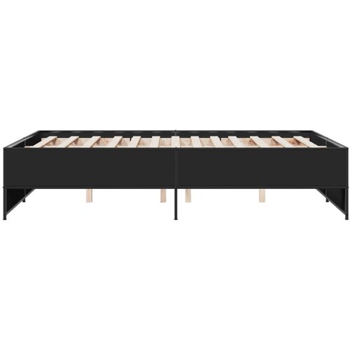  Okvir za krevet crni 120x190 cm konstruirano drvo i metal Slike