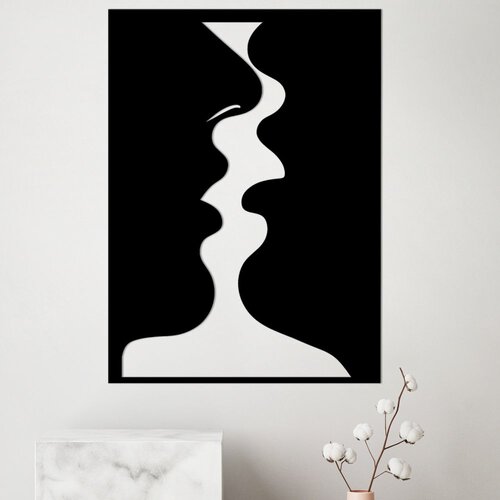 Wallity Zidna dekoracija Kissing Moment, 50x0.15x70 cm, 1.5 mm, Crna Slike