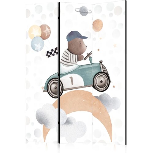  Paravan - Galactic Races - Bear Participating in Car Races Among Planets - Clouds - and Stars in Pastel Hues 135x172 Akustični Cijene