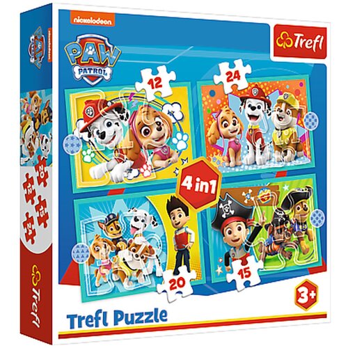 Trefl puzzle Paw Patrol, 4u1 (12,15,20,24) Cene