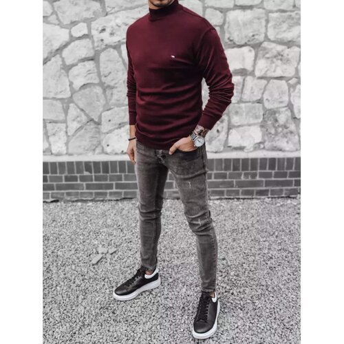 DStreet WX2022 men's burgundy sweater Slike