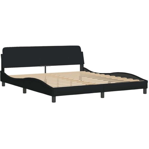  Krevet s madracem crni 180x200 cm od tkanine Slike