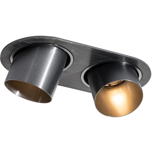 QAZQA Okrogel vgradni reflektor bronasta GU10 50 mm 2-lučni - Installa Cene