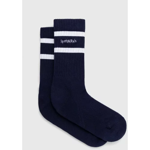 Sporty & Rich Čarape Serif Logo Socks za žene, boja: tamno plava, SOAW238NA