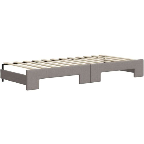 VidaXL Dnevni krevet na razvlačenje smeđesivi 100 x 200 cm od tkanine Slike