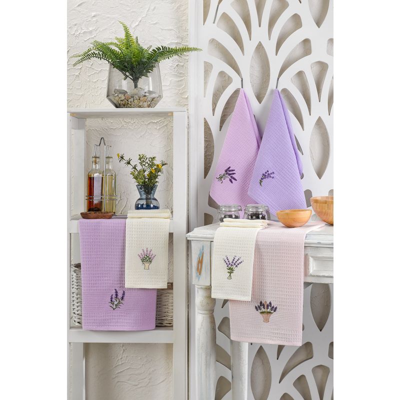  Lavender Multicolor Kitchen Towel Set (6 Pieces) Cene