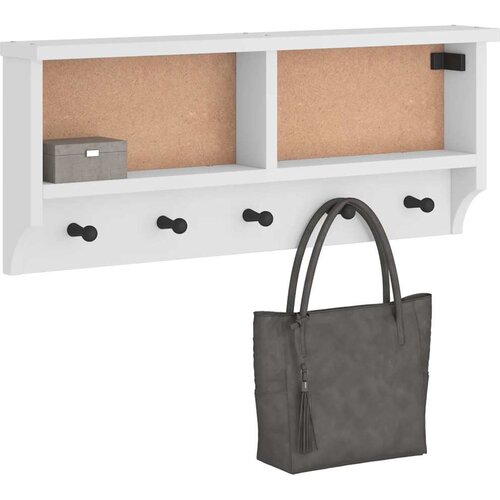 VidaXL Zidna vje&amp;scaron;alica za kapute SANDNES 87x12x35 cm puno drvo bor Slike