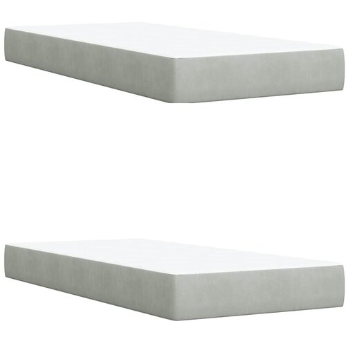  s box springom madracem i LED-om Svjetlosiva Bar&amp;scaron;un - Svjetlosiva 200 x 200 cm Kristal s dugmadima Slike