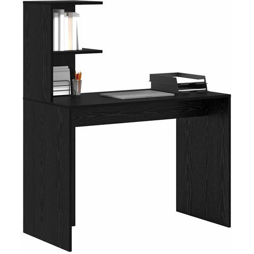  Stol s policom Crni hrast 102 x 50 x 124 cm Konstruirano drvo Slike