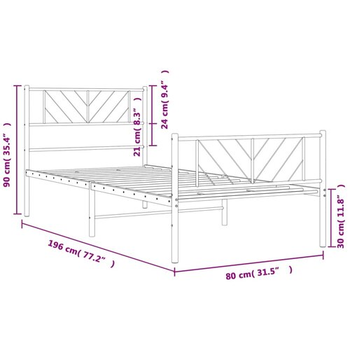  okvir kreveta uzglavlje i podnožje bijeli 75x190 cm Slike