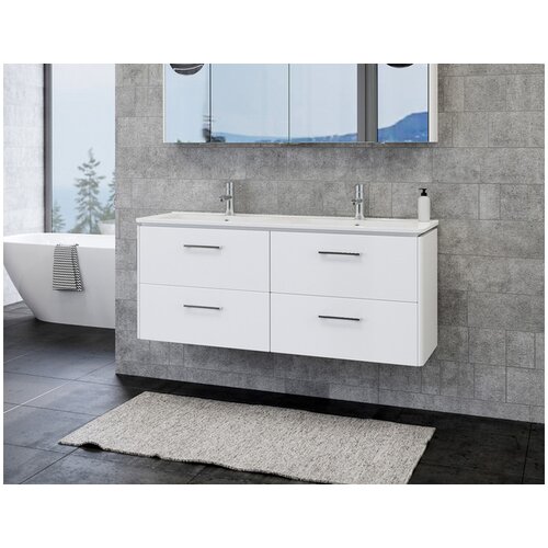 Tboss kopalniška omarica z umivalnikom torino, 120cm, bela s Cene