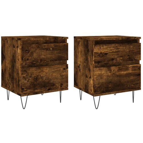 Maison Chic Dvo delni komplet Nočne omarice - Nočne mize dimljen hrast 40x35x50 cm inženirski les, (21690034) Cene