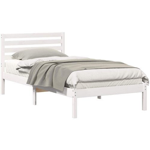 vidaXL Konstrukcija postelje Bela 80 x 200 cm Masivno borovo les, (5000126511) Cene