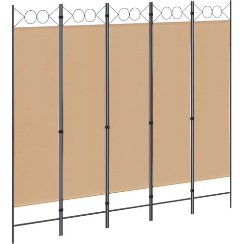  5-Panelni Pregrađivač Bež 200 x 180 cm Tkanina - Bež 5 Cene
