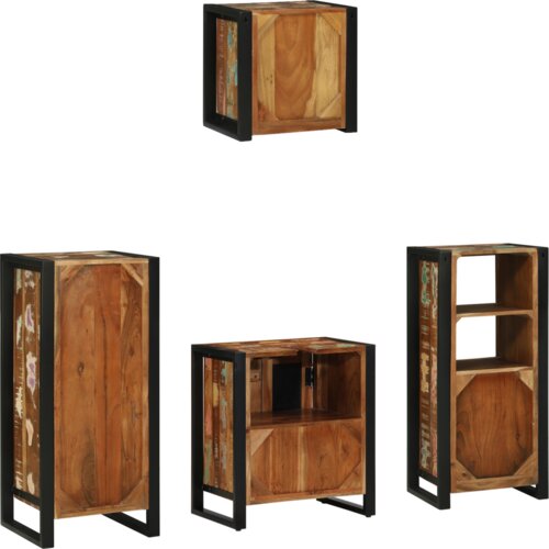 VidaXL Set namje&amp;scaron;taja za kupaonicu 4 pcs Čvrsto reciklirano drvo Slike