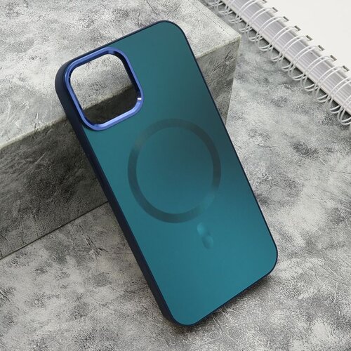  Maska COLOR METAL MagSafe za iPhone 14/ plava Slike