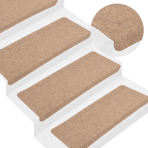  Samoljepljivi otirači za stepenice 15 kom 65x24,5x3,5 cm bež Cene