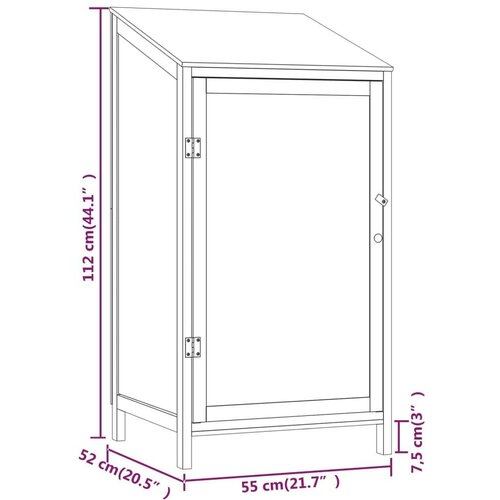 VidaXL Vrtno spremi&amp;scaron;te antracit 55 x 52 x 112 cm od masivne jelovine Slike