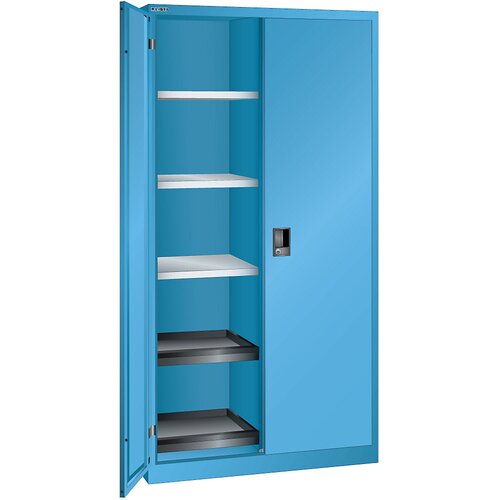 LISTA omara s krilnimi vrati, vxšxg 1950 x 1000 x 580 mm, z 10 policami, svetlo modra Cene