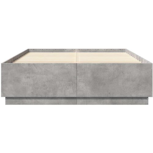  Okvir kreveta boja betona 150x200 cm od konstruiranog drva Slike