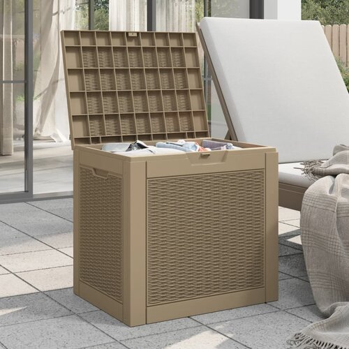  Vrtna kutija za pohranu svjetlosmeđa 55,5x43x53 cm polipropilen Slike