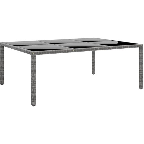 VidaXL Vrtni stol 200x150x75 cm od kaljenog stakla i poliratana sivi Slike