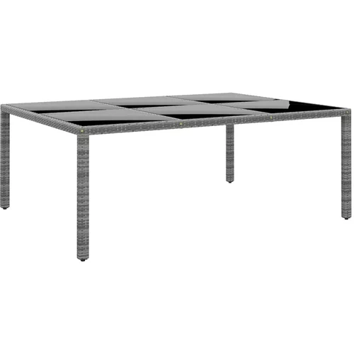 vidaXL Vrtni stol 200x150x75 cm od kaljenog stakla i poliratana sivi