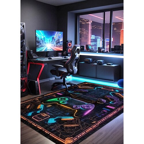 Oblivion gaming oprema Tepih za gejmersku sobu Cyber Grid 120&amp;times;180 cm TG-167 Slike