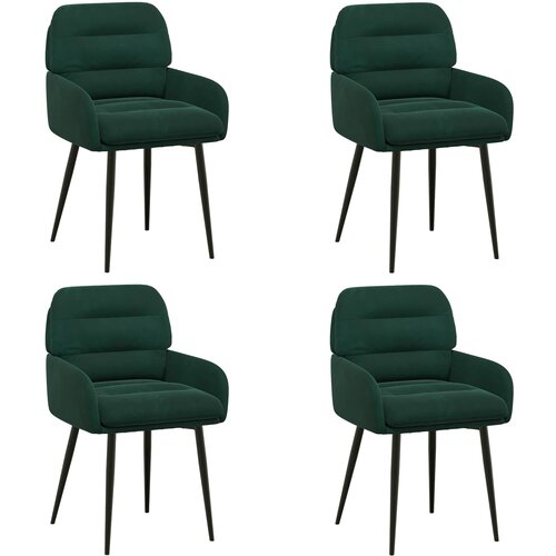 vidaXL Jedilni stoli 4 pcs Žamet Temno zelena 59 x 59,5 x 90 cm, (5000296824) Cene