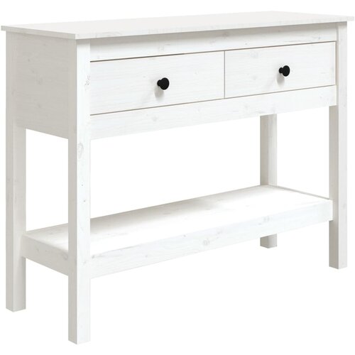 Maison Chic konzolna miza - miza ob steni bela 100&amp;times;35&amp;times;75 trdna borovina, (21786245) Slike