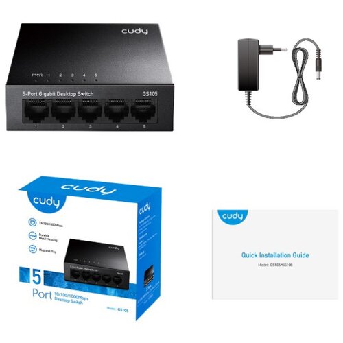 Cudy GS105 network switch Gigabit Ethernet (10/100/1000) Black Slike