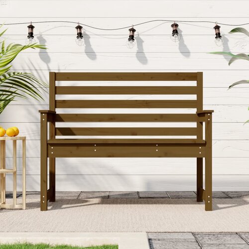 vidaXL Vrtna klop medeno rjava 109x48x91,5 cm trdna borovina Cene