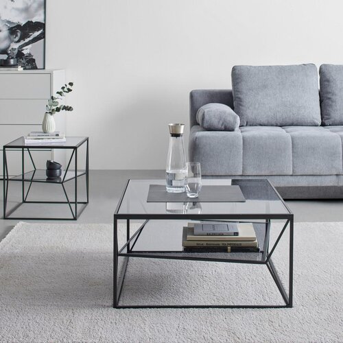 Premium Living klubska miza angel steklo v sivi barvi Slike