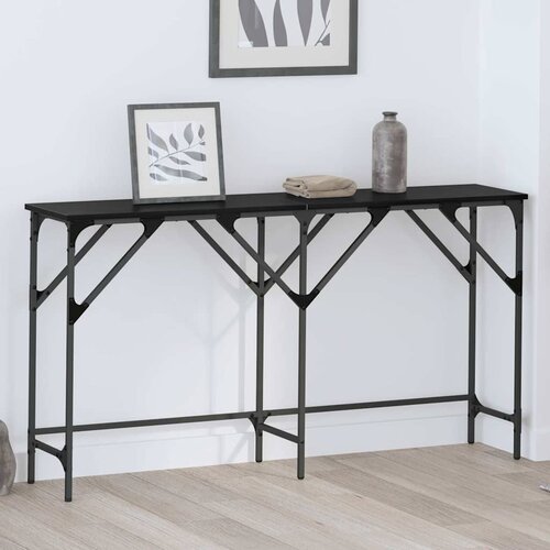 VidaXL Konzolna stolica Crni hrast 140 x 29 x 75 cm Konstruirano drvo Slike